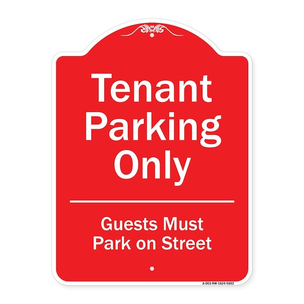 Tenant Parking Guests Park On Street Heavy-Gauge Aluminum Sign, 24" x 18", RW-1824-9882